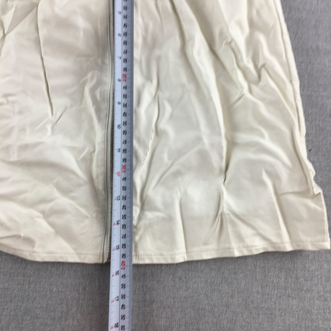 Junk Womens Mini Skirt Size S White Faux Leather Zip