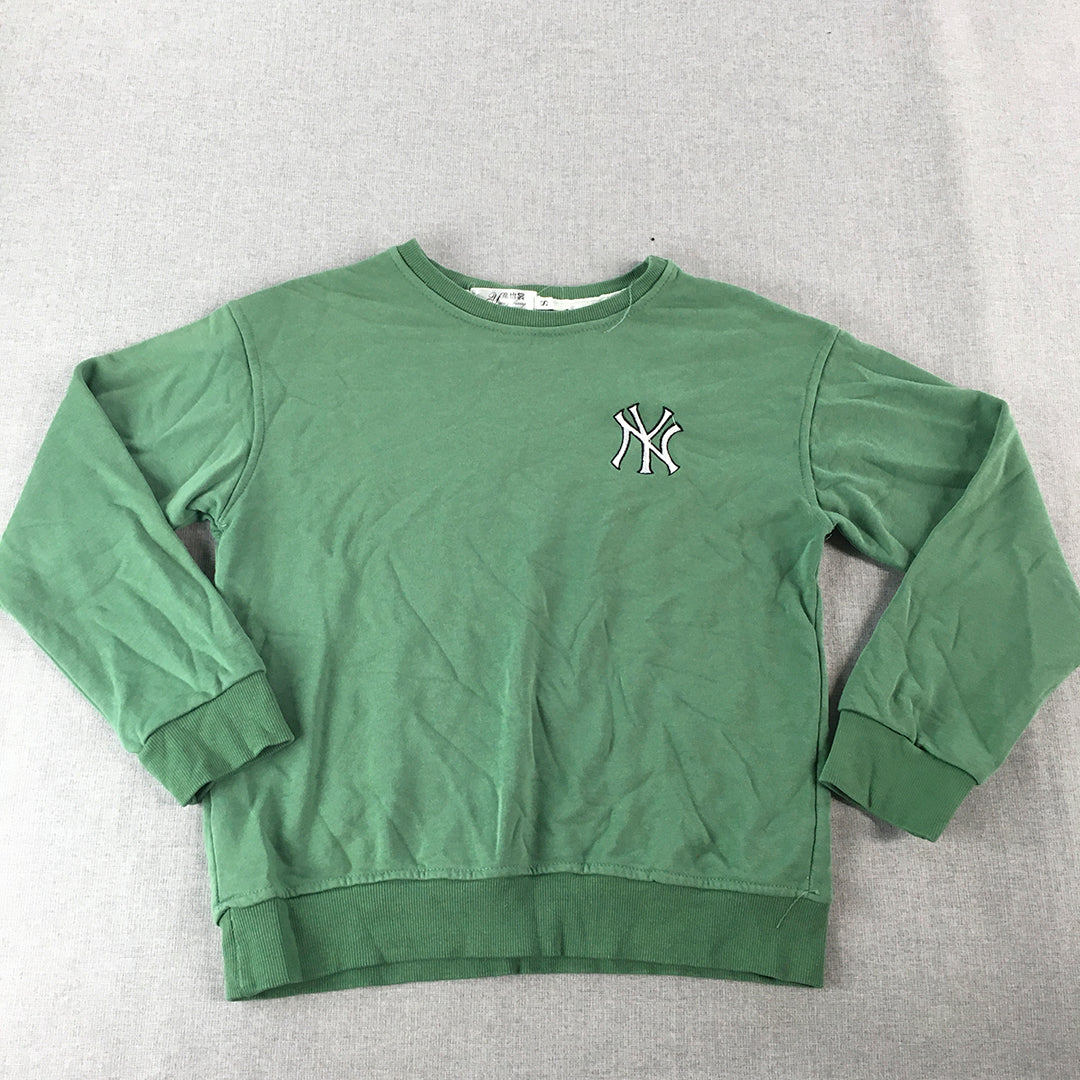 New York Yankees Sweater Adult Size S Green MLB Baseball Crew Neck Jumper