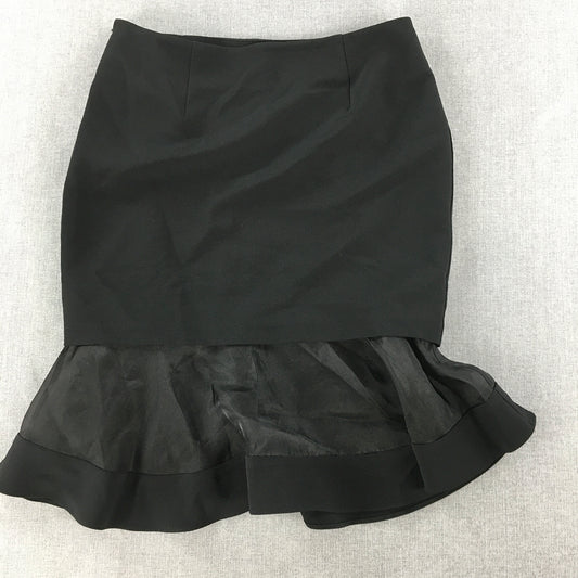 Lily Womens Skirt Size M Black Midi Layered Pencil