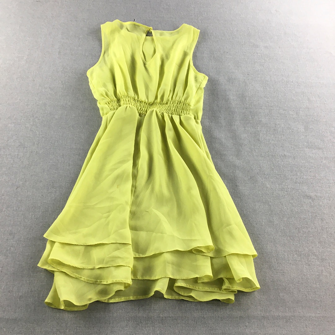 Asos Womens Mini Dress Size 8 Yellow Sleeveless