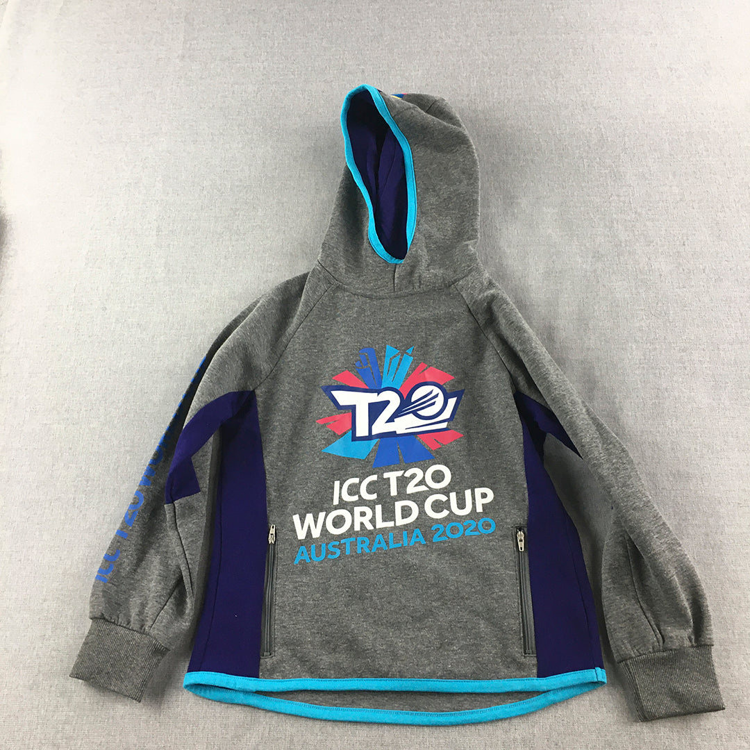 ICC T20 Cricket World Cup Australia 2020 Sweater Kids Size 10 Grey Hoodie Jumper