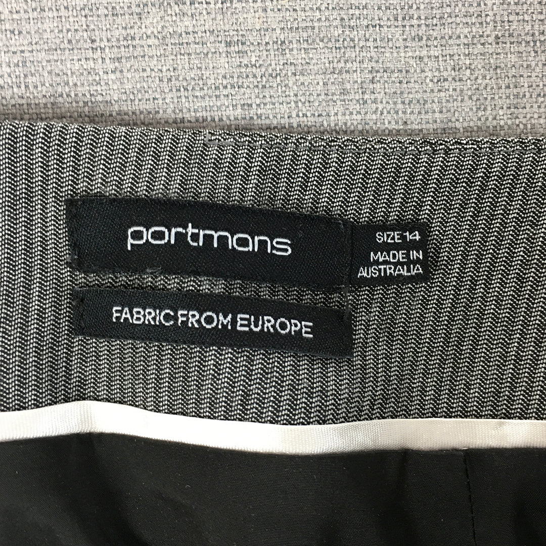 Portmans Womens Pencil Skirt Size 14 Grey Straight