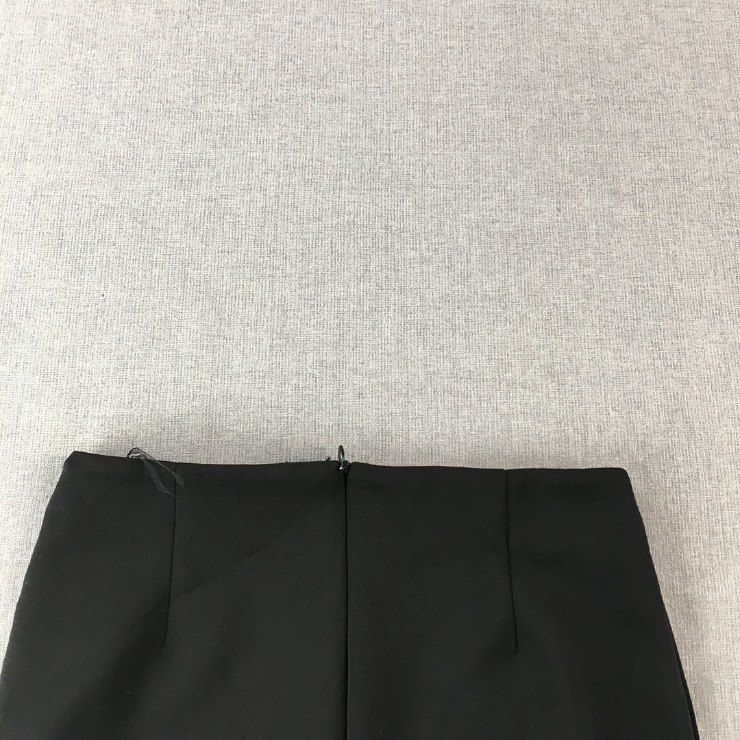 Luvalot Womens Midi Skirt Size 6 Black Straight Pencil