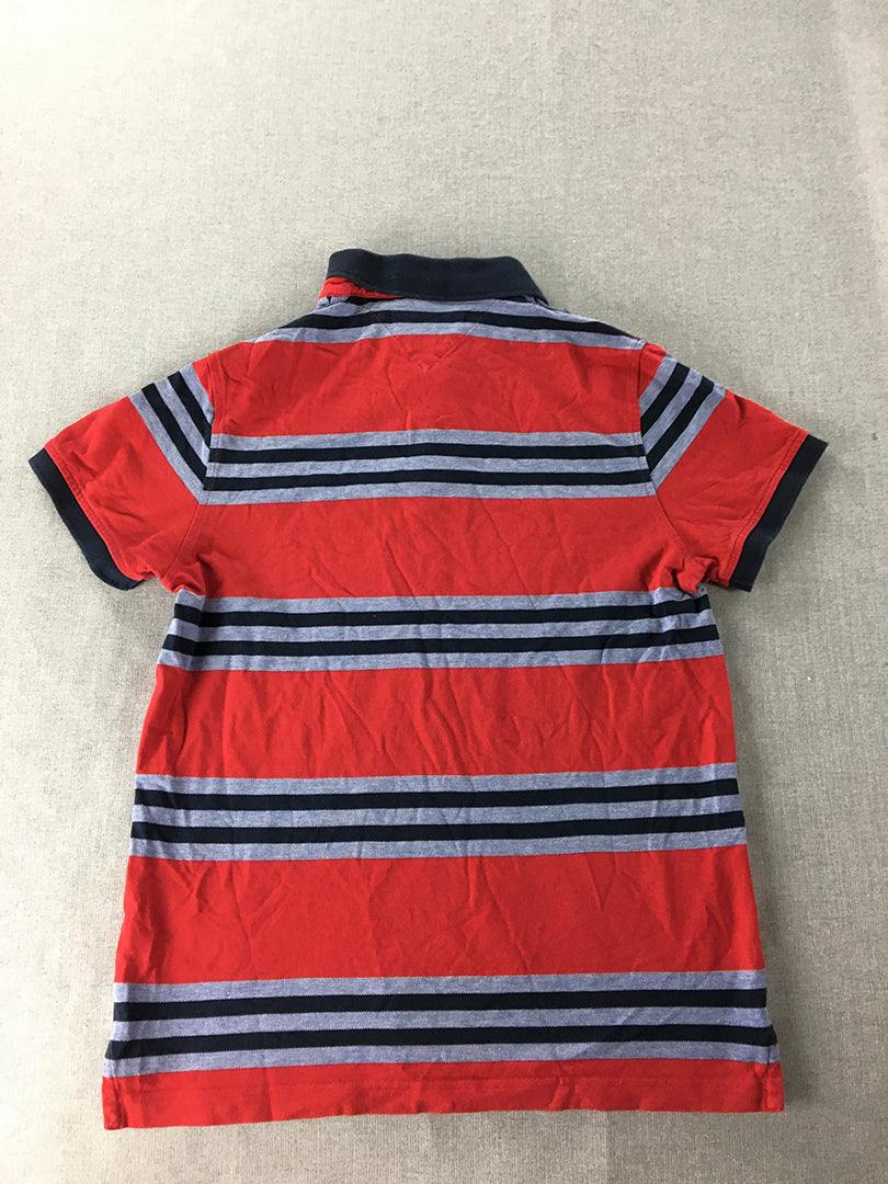 Tommy Hilfiger Mens Polo Shirt Size M Red Slim Fit Logo Collared Rugby