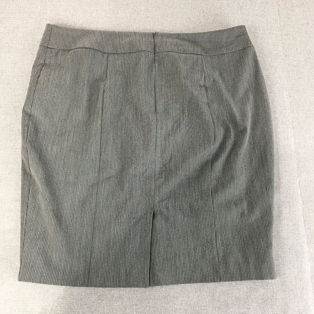 Portmans Womens Pencil Skirt Size 14 Grey Straight