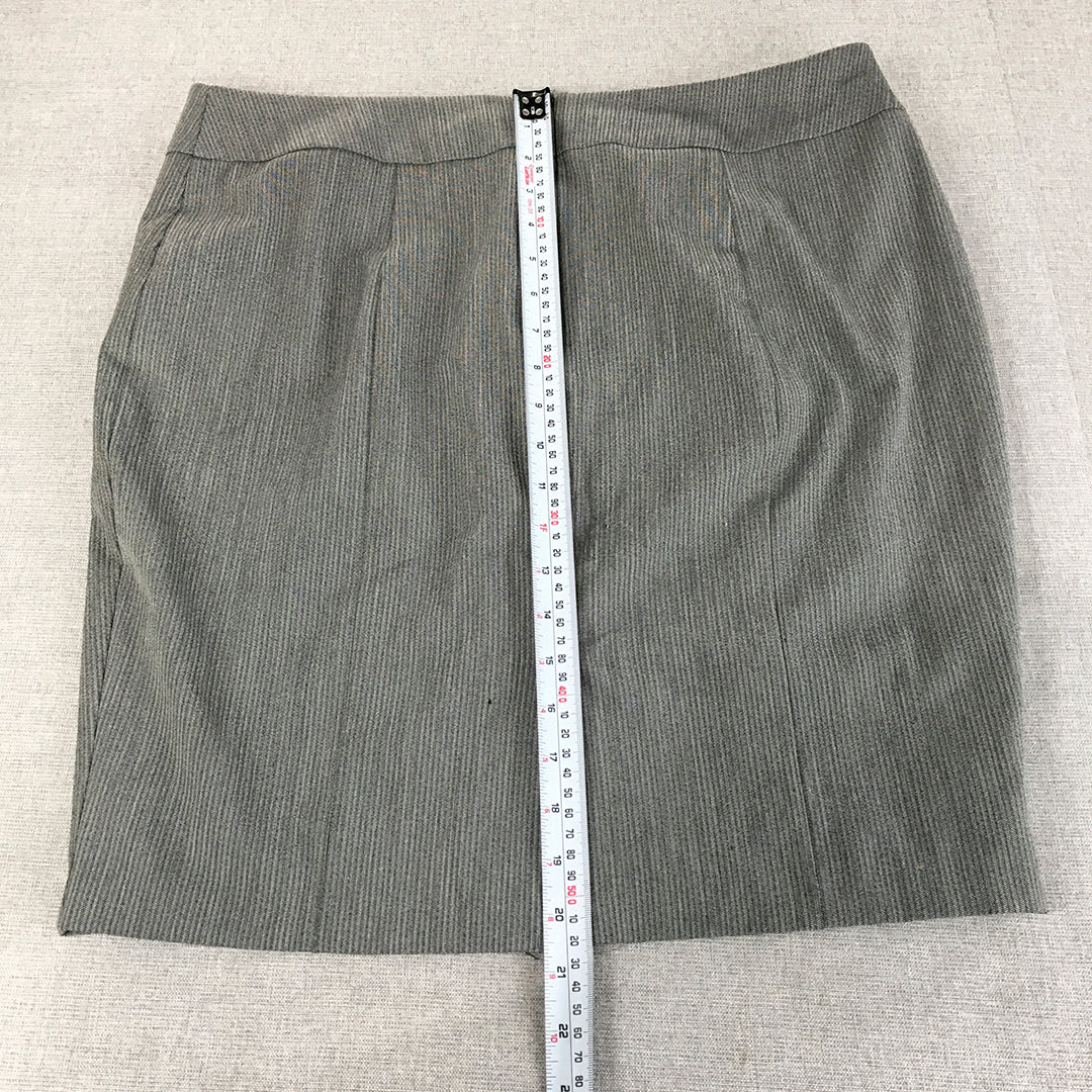 Portmans Womens Pencil Skirt Size 14 Grey Straight