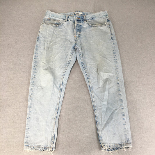 Zara Womens Jeans Size 32 Blue Light Wash Denim