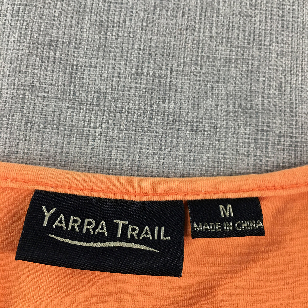 Yarra Trail Womens T-Shirt Size M Orange Short Sleeve Sequin Top