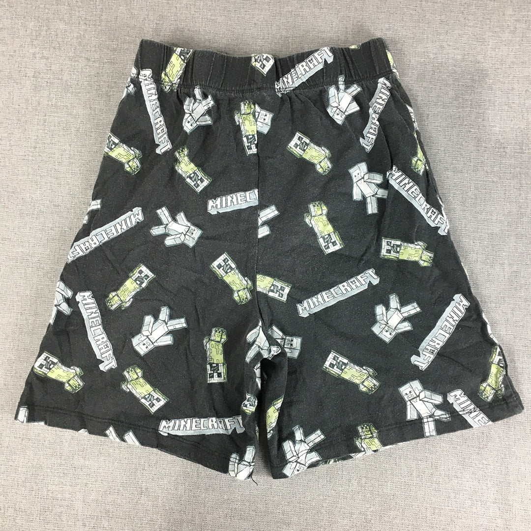 Minecraft Kids Boys Shorts Size 12 Years Balck Elastic Waist Black