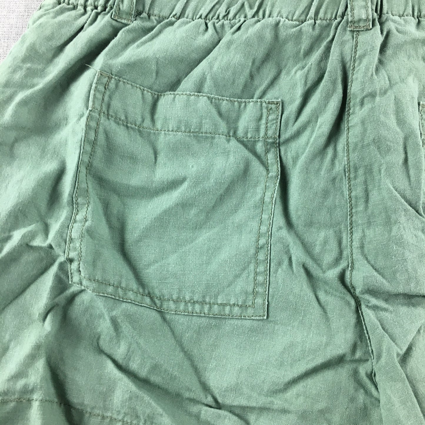 Country Road Womens Linen Shorts Size 12 Green Pockets