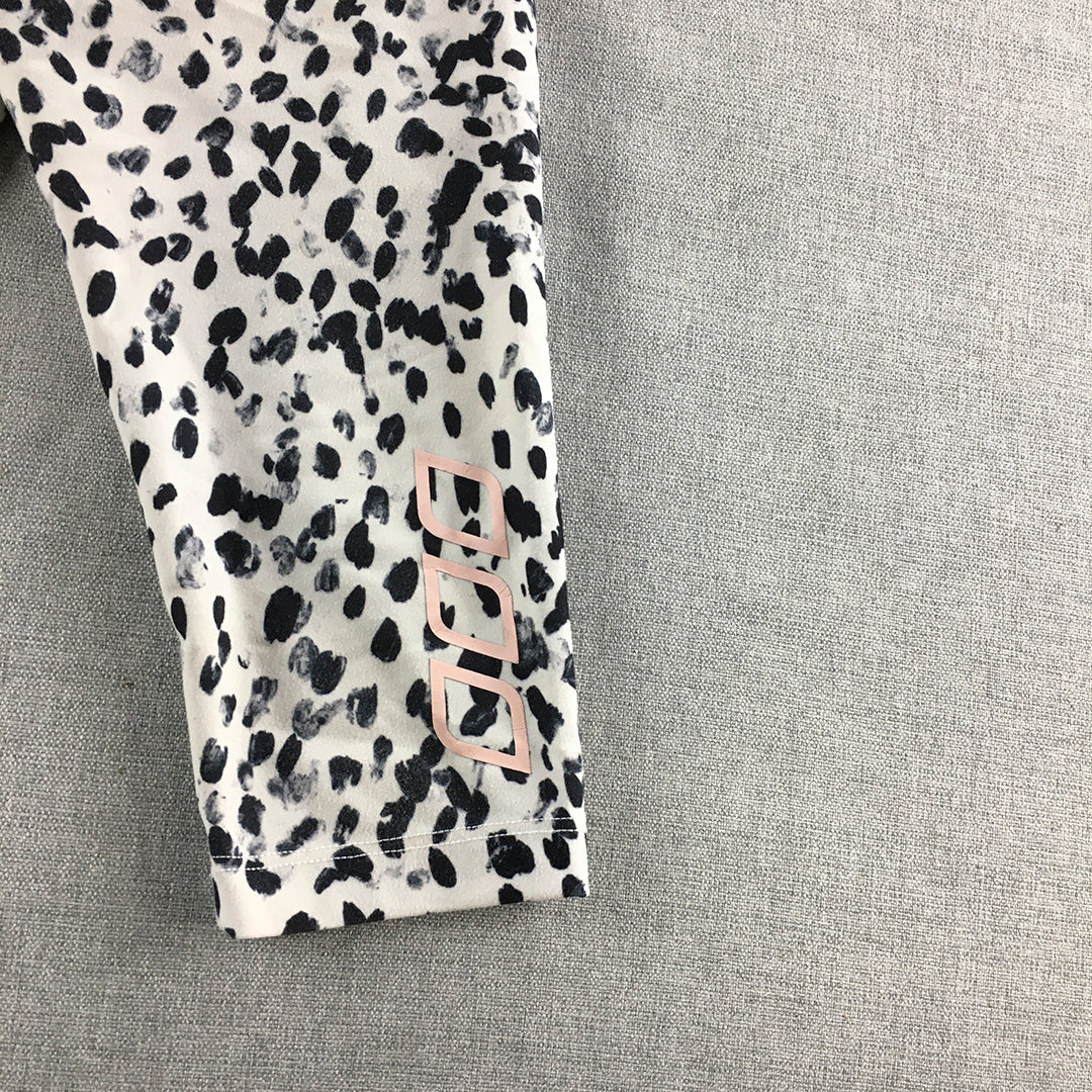 Lorna Jane Kids Girls Leggings Size 8 White Dot Activewear Pants