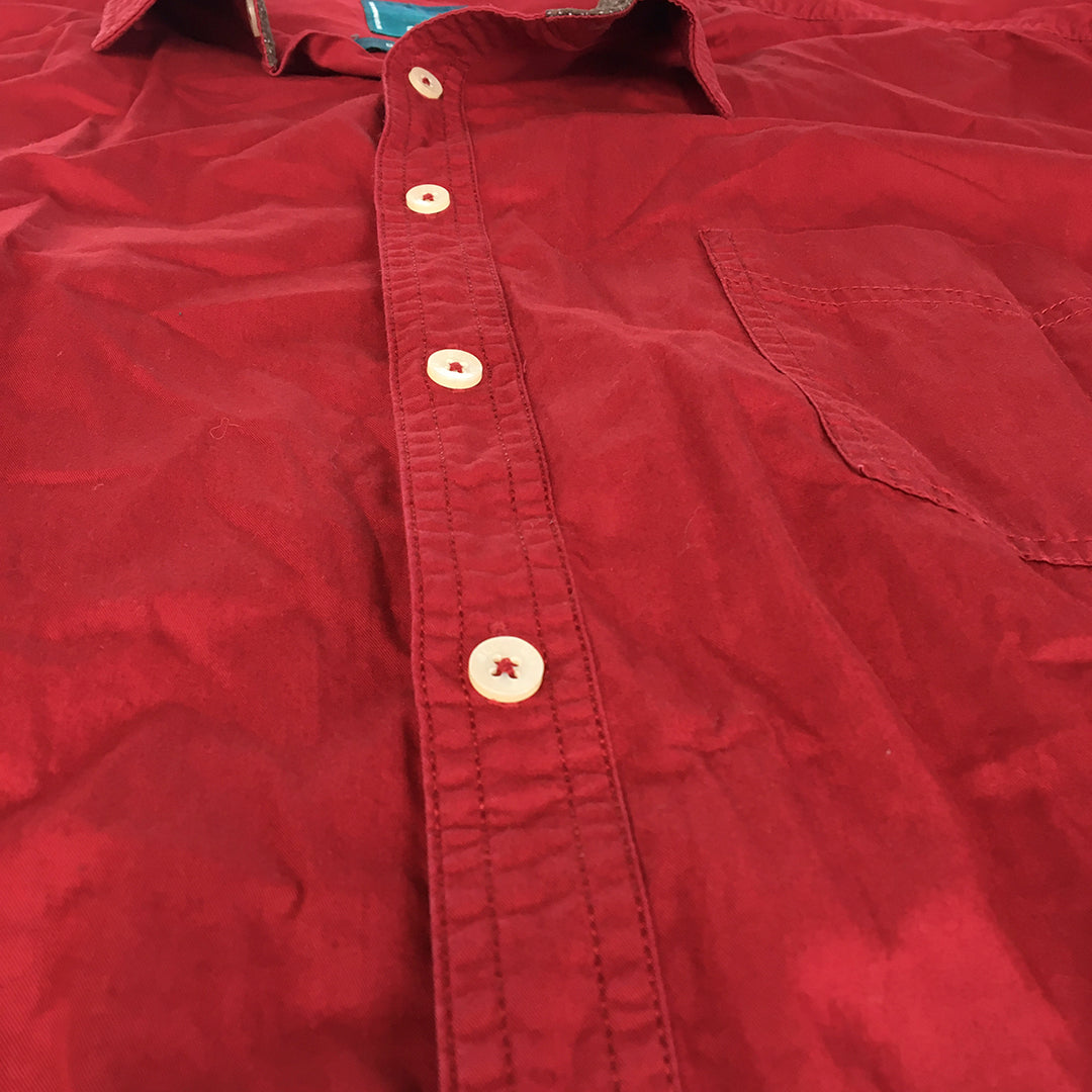 aLL A Little Larger Womens Shirt Plus Size 4 (3XL) Red Long Sleeve Button-Up