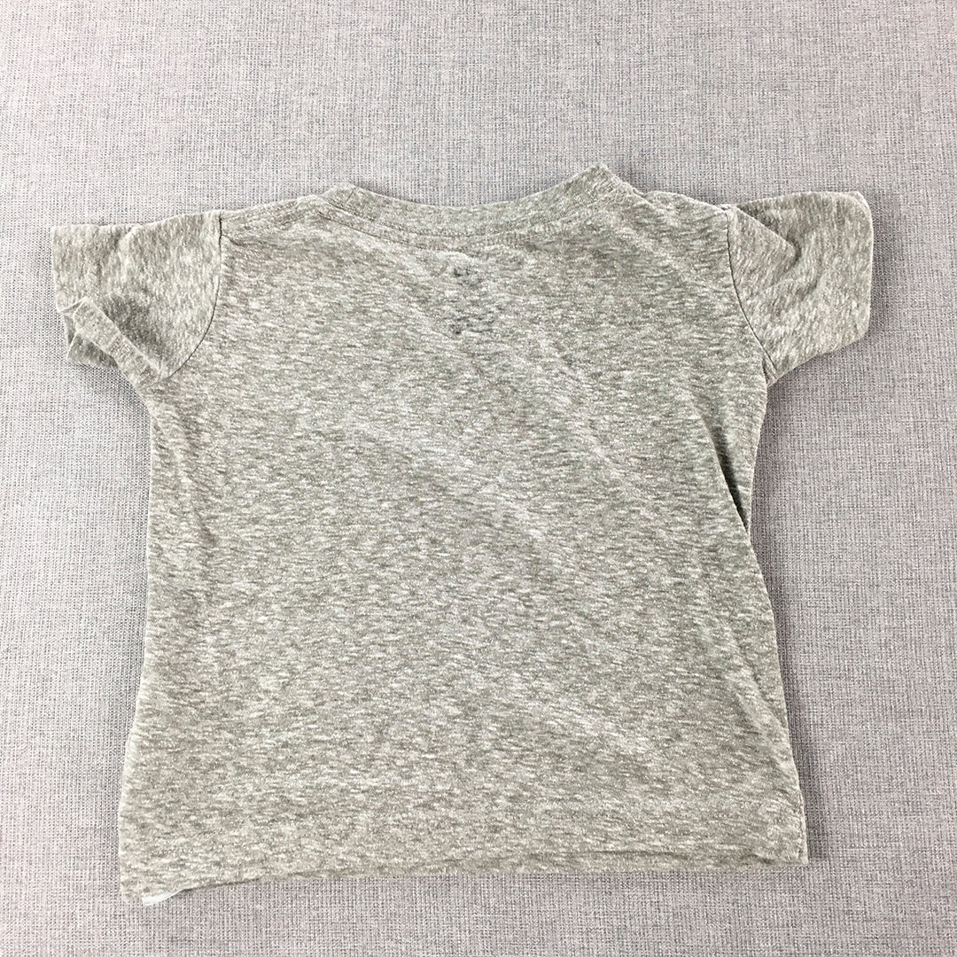 Levi's Kids Boys T-Shirt Size 2 Toddler Grey Logo Short Sleeve Crew Neck Top