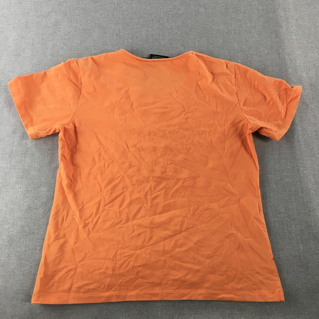 Yarra Trail Womens T-Shirt Size M Orange Short Sleeve Sequin Top