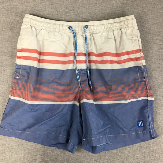 M-One-11 Kids Boys Shorts Size 12 White Blue Striped Pockets