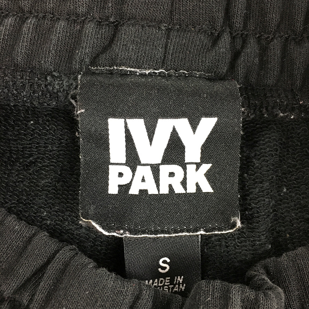 Ivy Park Womens Shorts Size S Black Logo Drawstring Elastic Waist