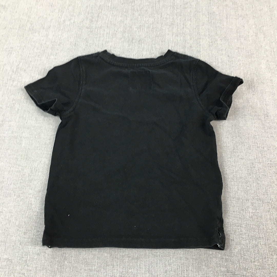 Lil Homme Kids Boys T-Shirt Size 1 - 2 Years Black Baby Toddler Short Sleeve Top