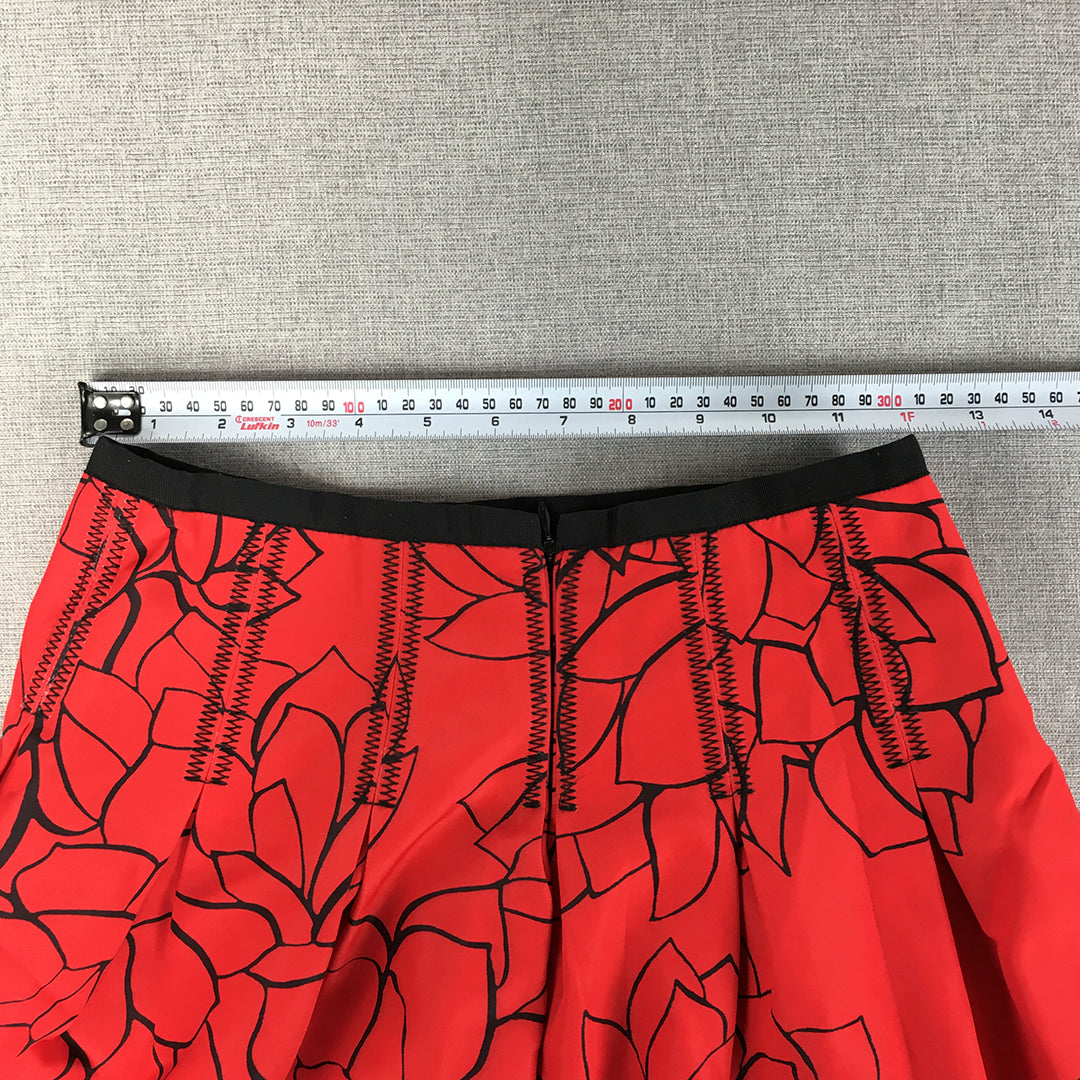 Gap Womens Mini Skirt Size 000 (Size 4 AUS) Red Floral Elastic Waist