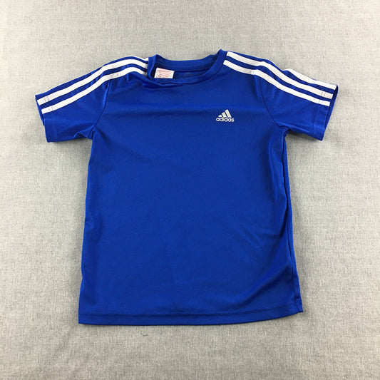 Adidas Kids Boys T-Shirt Youth Size S (9 - 10) Blue Logo Top