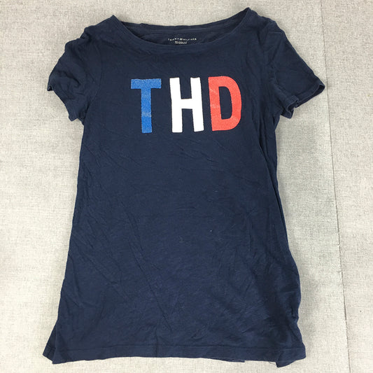 Tommy Hilfiger Womens T-Shirt Size XS Blue Logo Short Sleeve THD Top