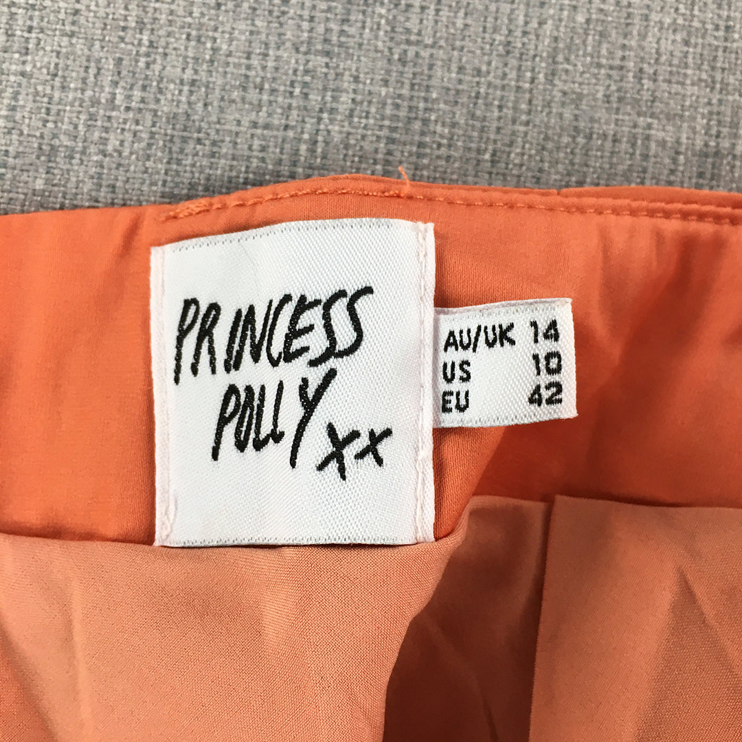 Princess Polly Womens Maxi Skirt Size 14 Orange Long Length