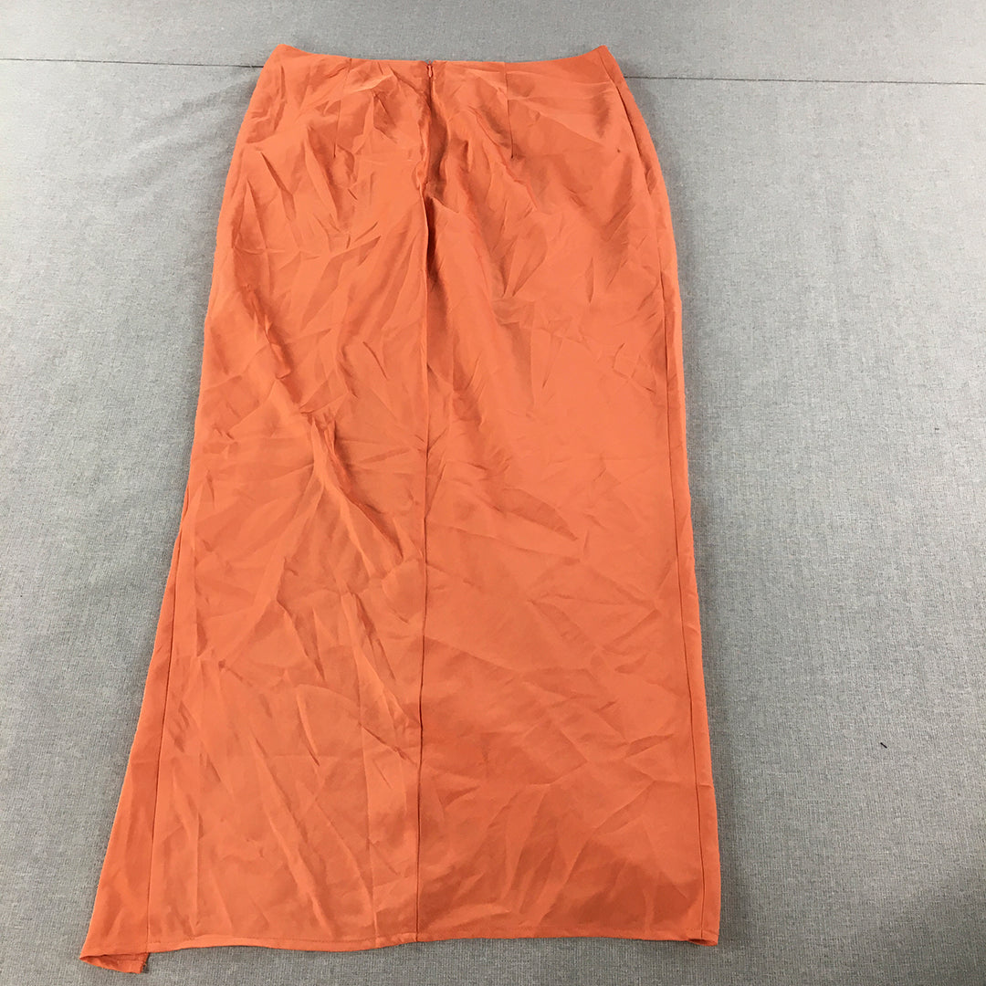 Princess Polly Womens Maxi Skirt Size 14 Orange Long Length