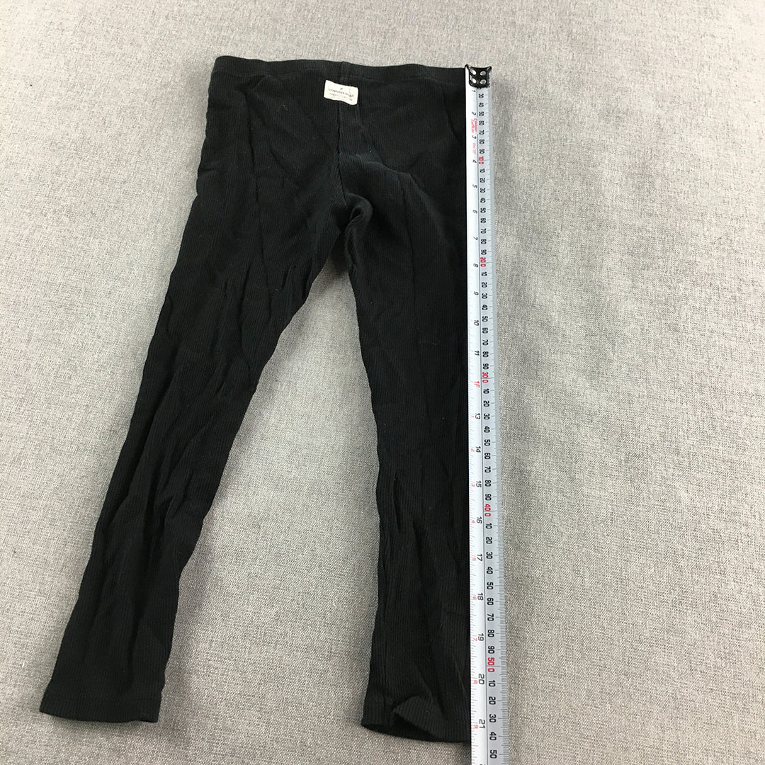 Country Road Kids Girls Leggings Size 4 Black Knit Stretch Fabric Pants