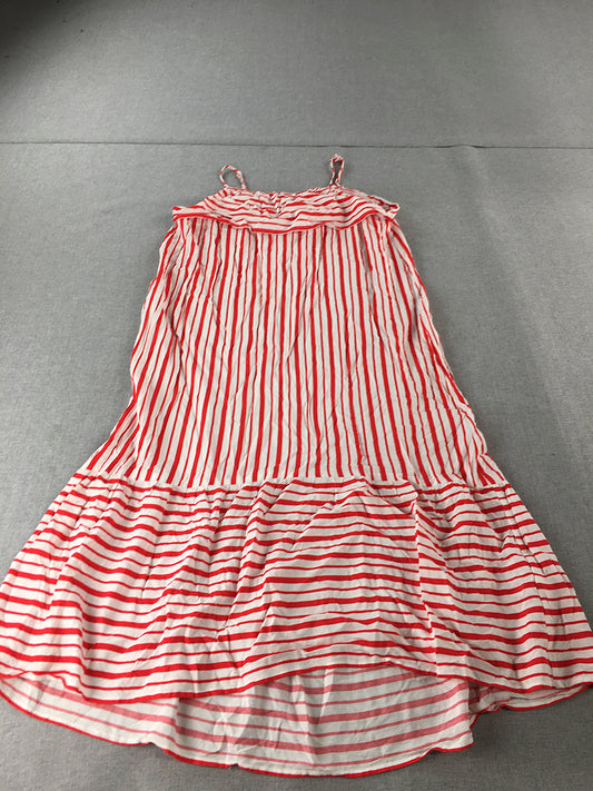 H&M Womens Dress Size 13 - 14 Years Red White Striped Sleeveless Midi