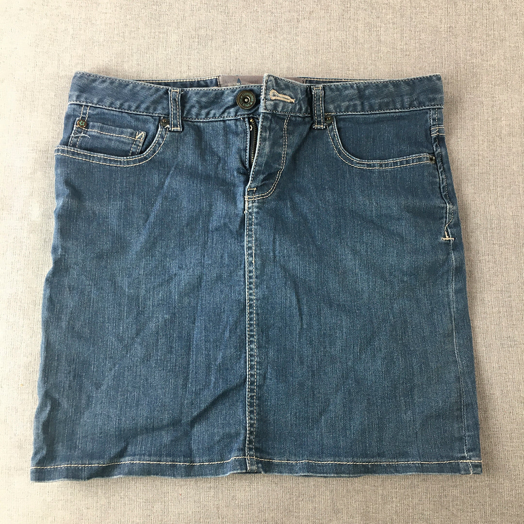 Vintage Converse Womens Denim Mini Skirt Size 27 Blue Straight Pockets