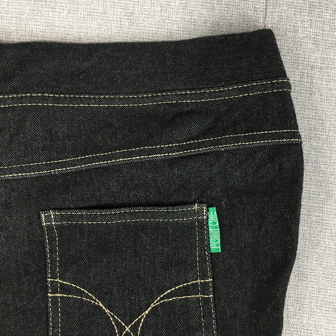 Point One Womens Legging Jeans Size XL Black Dark Wash Denim Skinny Stretch