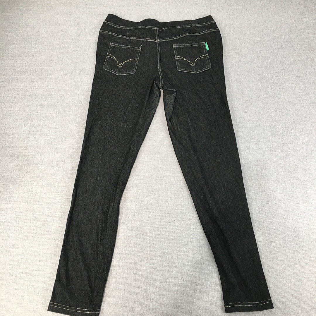 Point One Womens Legging Jeans Size XL Black Dark Wash Denim Skinny Stretch