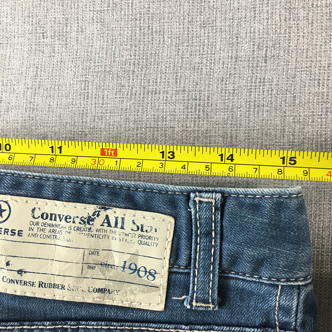 Vintage Converse Womens Denim Mini Skirt Size 27 Blue Straight Pockets