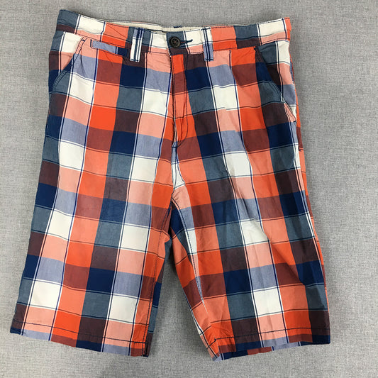 H&M Kids Boys Chino Shorts Youth Size XL (14 - 16 Years) Red Blue Checkered