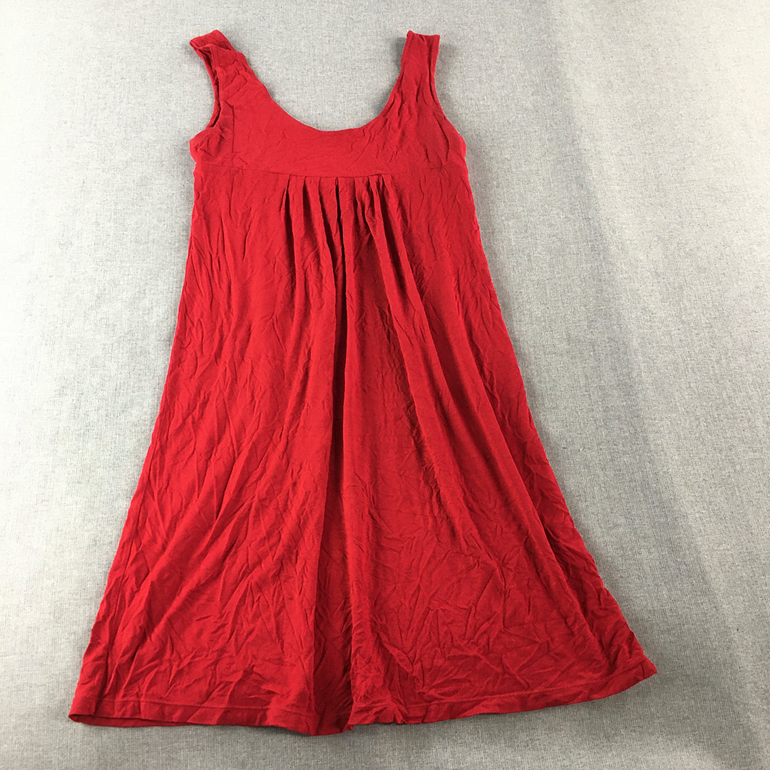 Piper Womens Mini Dress Size S Red Pleated A-Line Sleeveless Knit