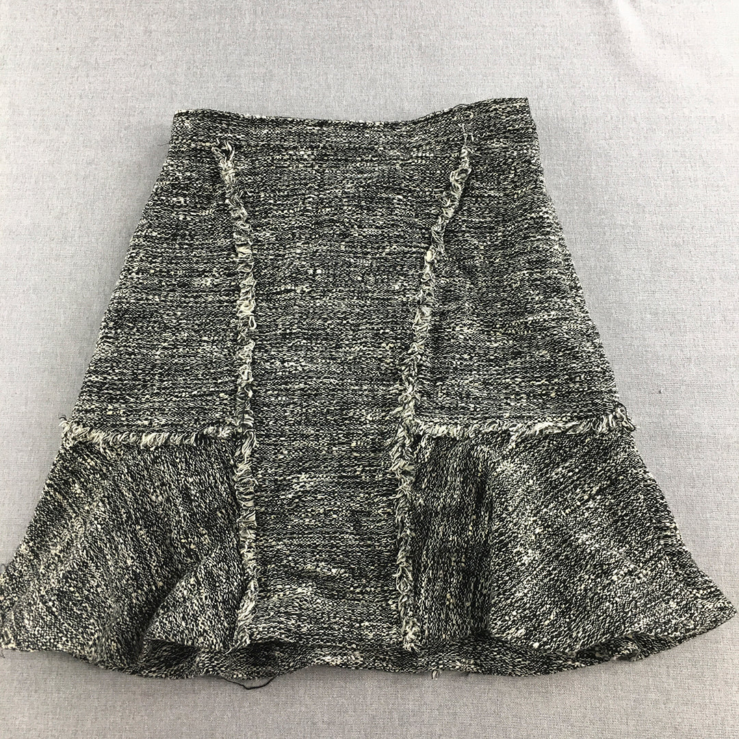 Brooks Brothers Womens Skirt Size 4 Black White Knit A-Line