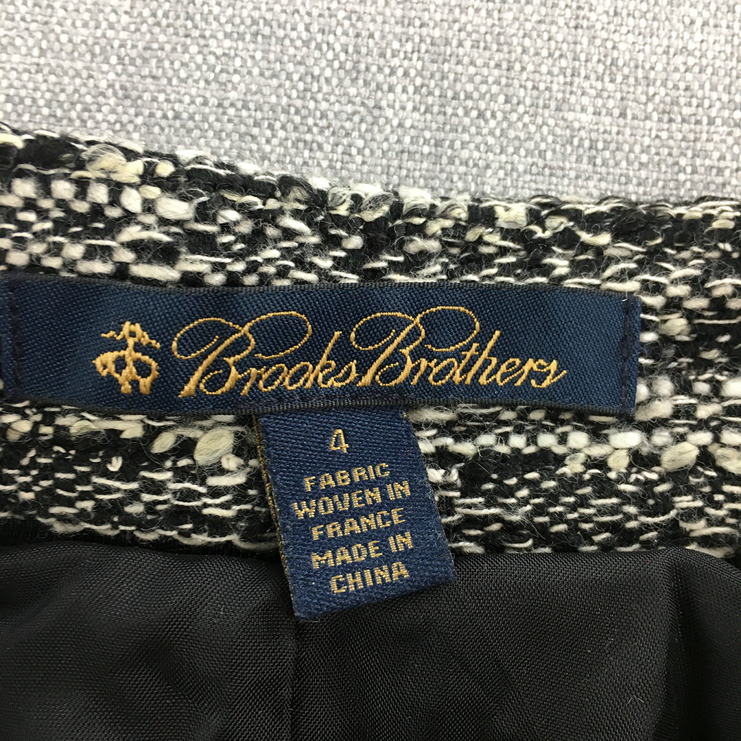 Brooks Brothers Womens Skirt Size 4 Black White Knit A-Line