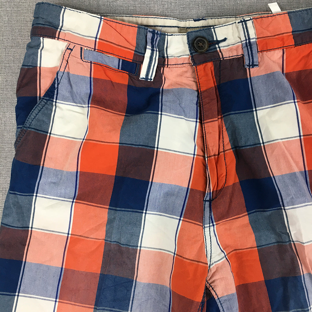 H&M Kids Boys Chino Shorts Youth Size XL (14 - 16 Years) Red Blue Checkered