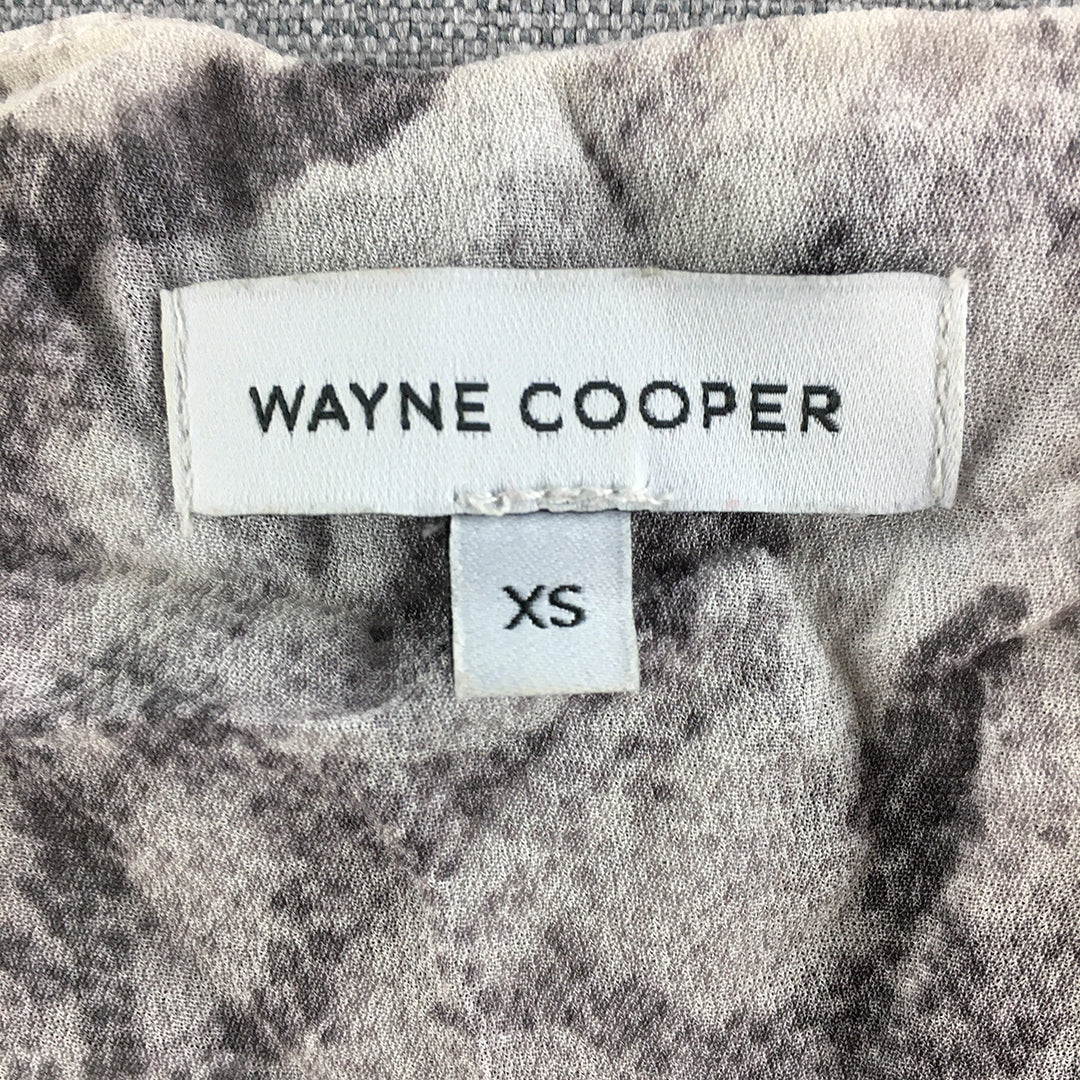 Wayne Cooper Womens Top Size XS Grey Snakeskin Pattern Long Sleeve Blouse