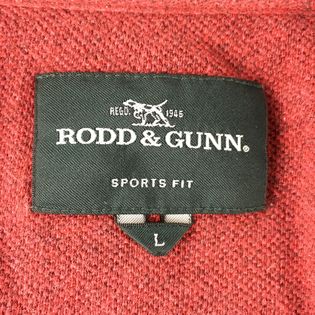 Rodd & Gunn Mens Polo Shirt Size L Sports Fit Maroon Red Logo Collared Rugby