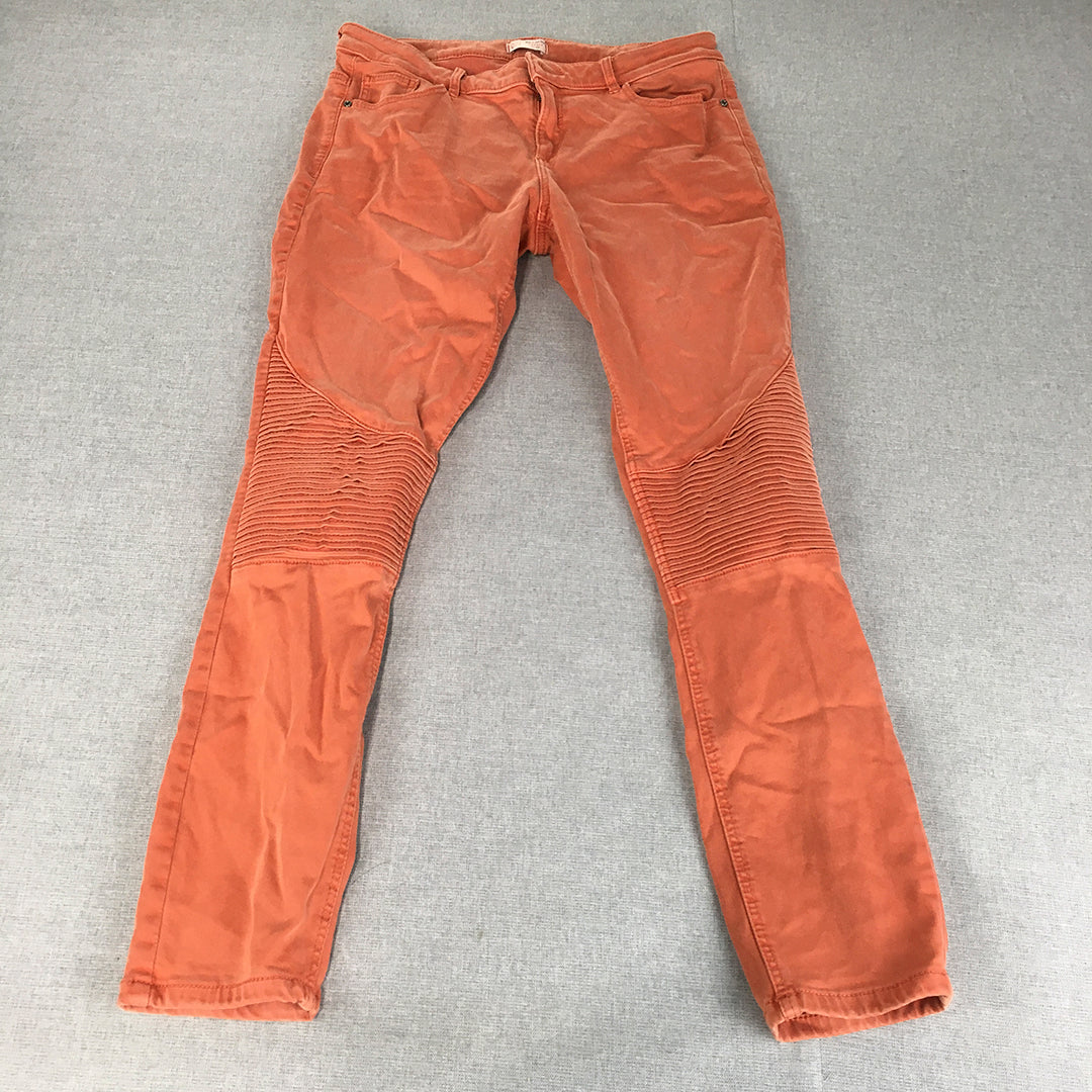 Esprit Womens Skinny Jeans Size 28 Orange Stretch Fabric Denim Pockets