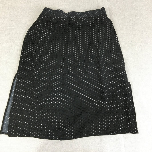 Valleygirl Womens Skirt Size 10 Black Dot A-Line Elastic Waist