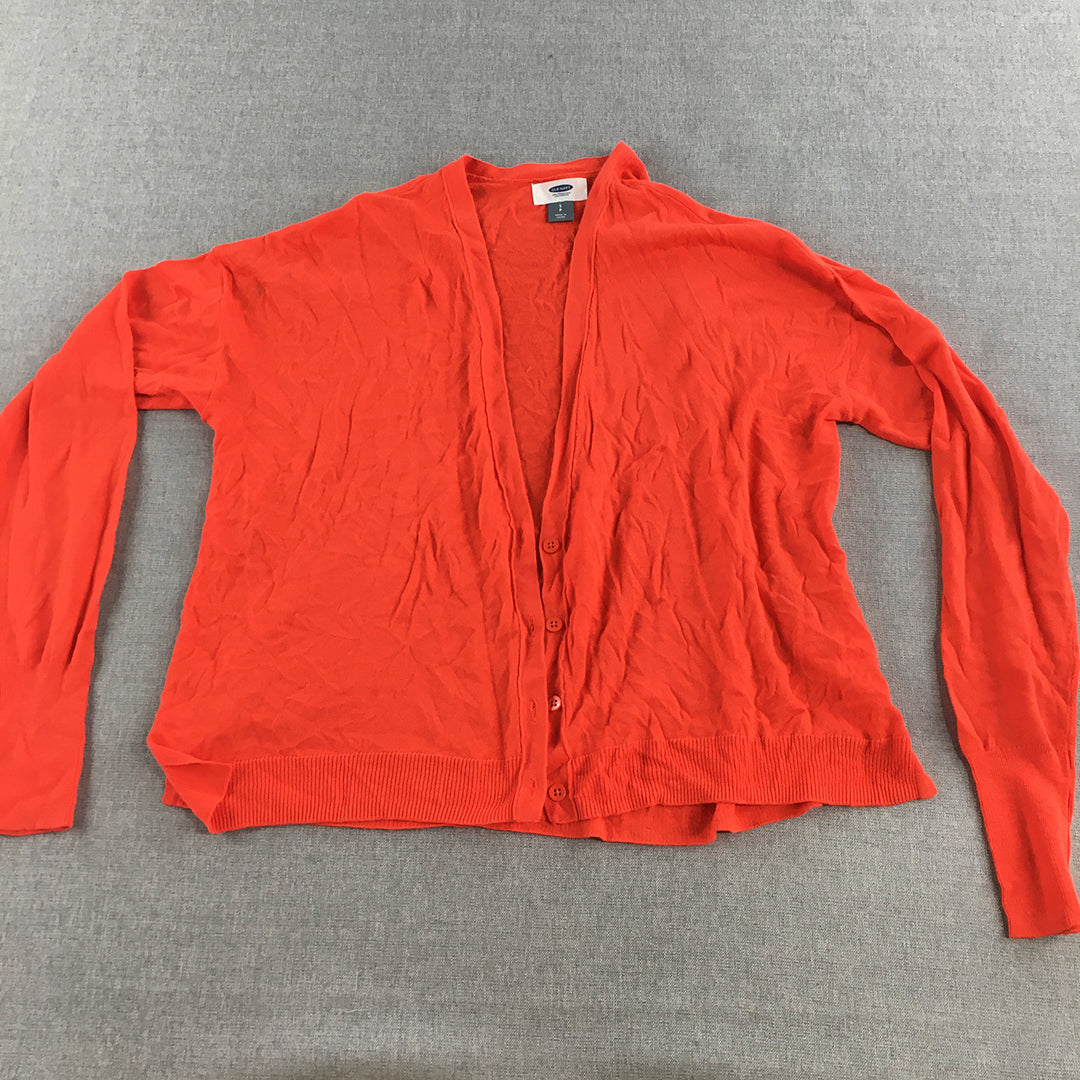 Old Navy Womens Cardigan Sweater Size S Orange Button Up Knit