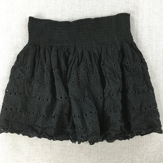 Enchantment Womens Mini Skirt Size 38 (S) Black Floral Lace Japanese Designer