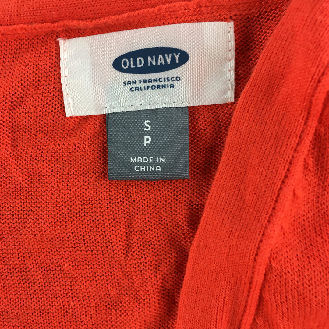 Old Navy Womens Cardigan Sweater Size S Orange Button Up Knit