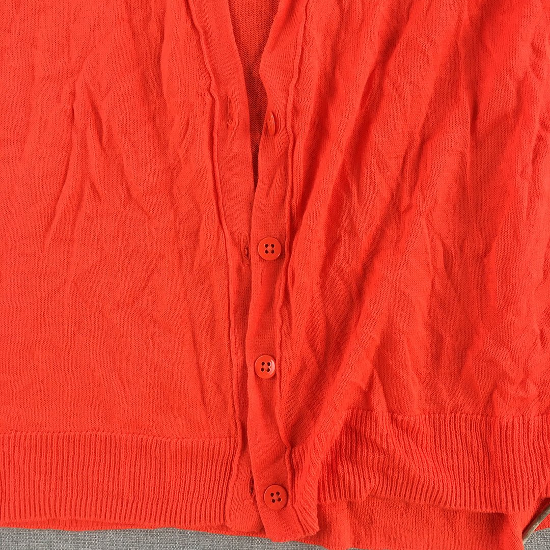 Old Navy Womens Cardigan Sweater Size S Orange Button Up Knit