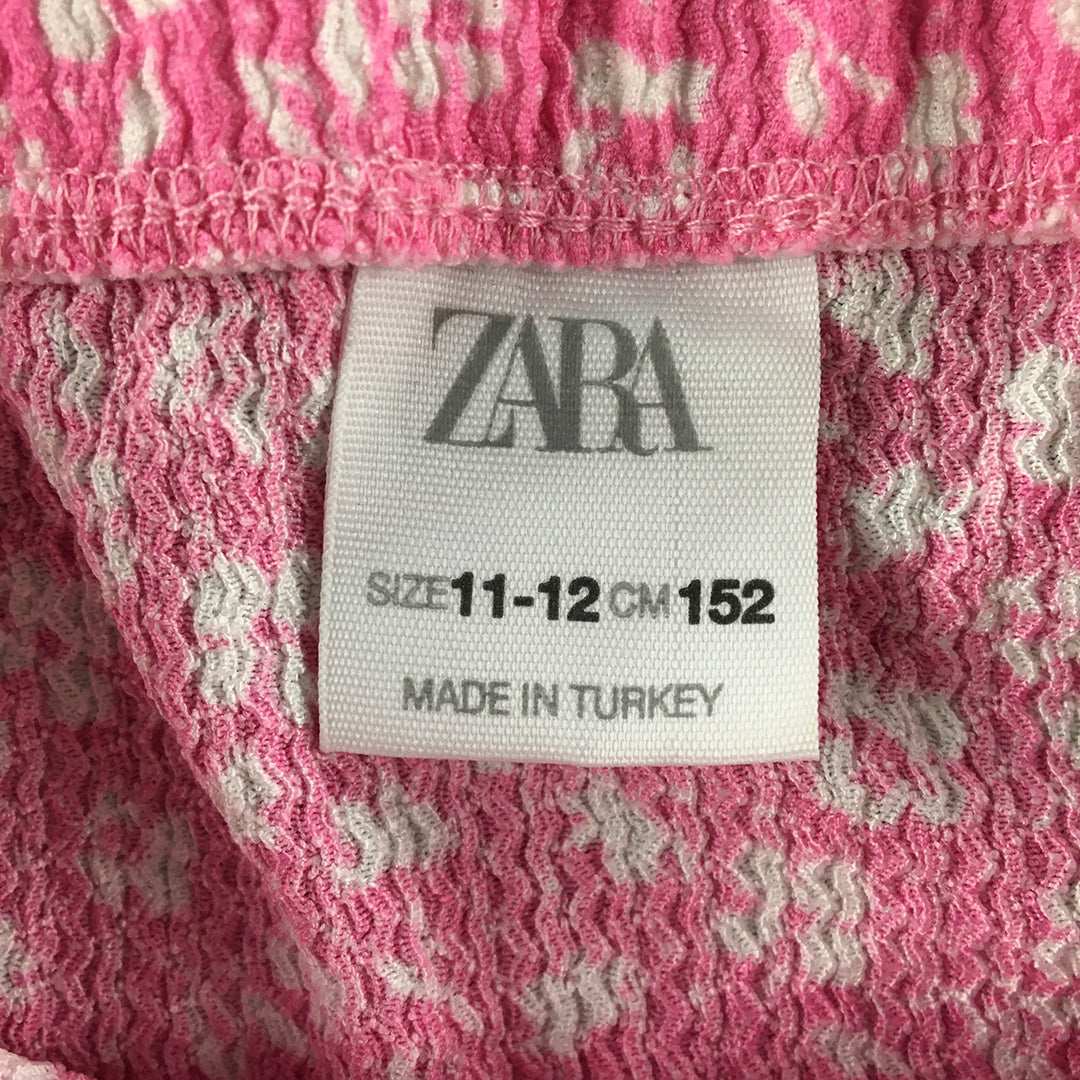 Zara Kids Girls Skirt Size 11 - 12 Years Pink Floral Mini