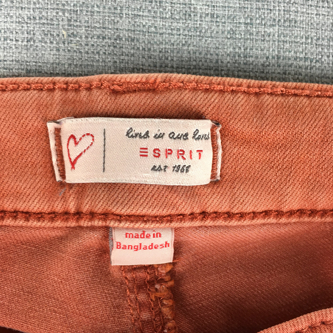 Esprit Womens Skinny Jeans Size 28 Orange Stretch Fabric Denim Pockets