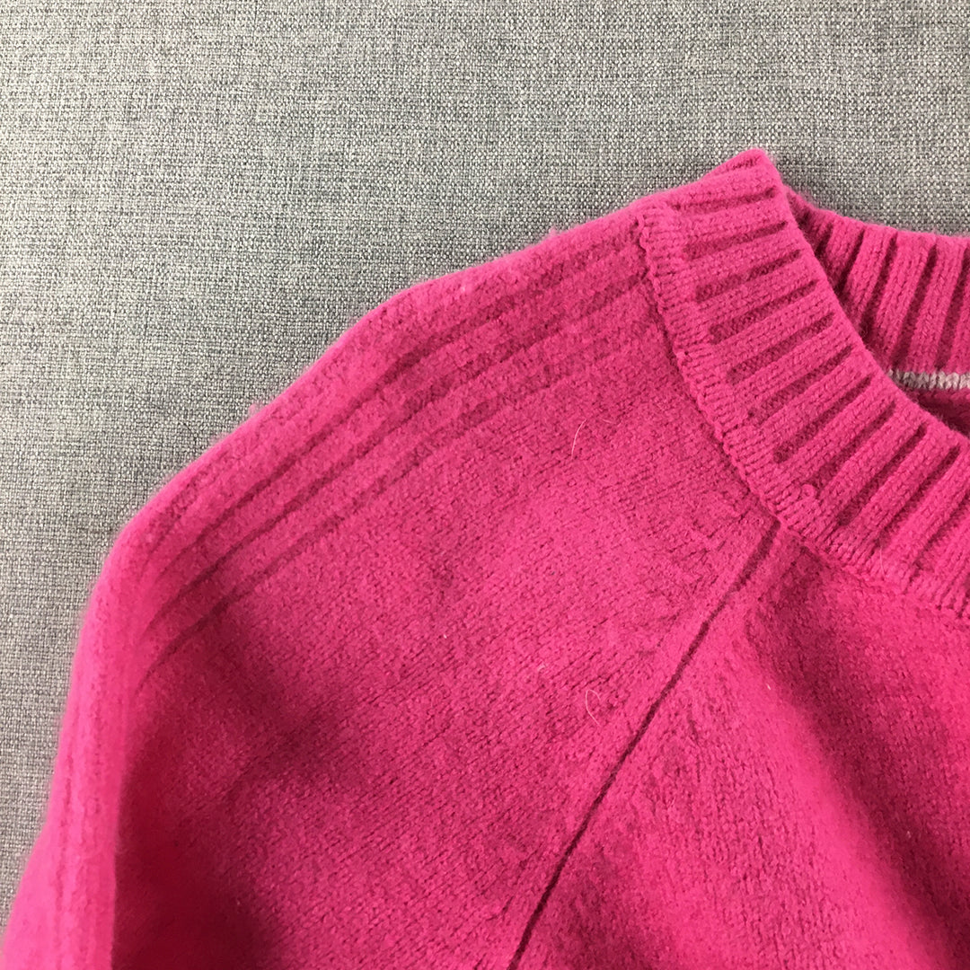 Boden Womens Wool Sweater Size S Pink Crew Neck Knit Pullover Jumper