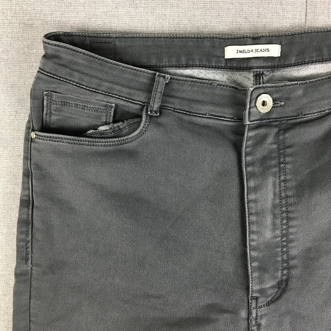 Imelda Jeans Womens Size 32 Grey Straight Leg Denim Pockets