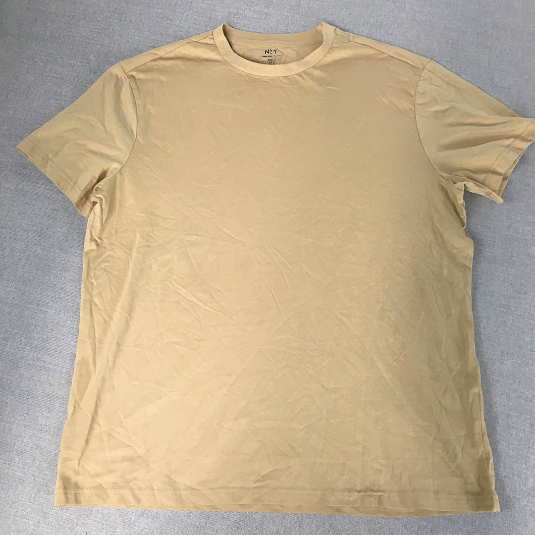 H&M Mens T-Shirt Size L Yellow Short Sleeve Crew Neck Tee